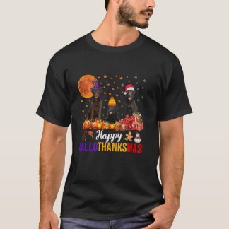 Labrador Hallothanksmas Halloween Erntedank Xma T-Shirt