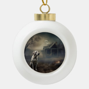 Labrador Halloween Gruselig Keramik Kugel-Ornament