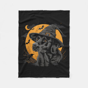 Labrador Halloween Lustiger Süßer Hund Schwarzer L Fleecedecke