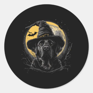 Labrador Halloween Lustiger Süßer Hund Schwarzer L Runder Aufkleber