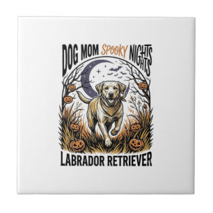 Labrador Halloween-Shirt Vintage Hundemutter Grafi Fliese