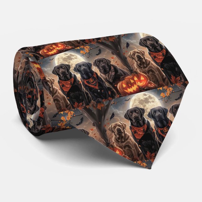 Labrador Halloween Spooky Krawatte (Gerollt)