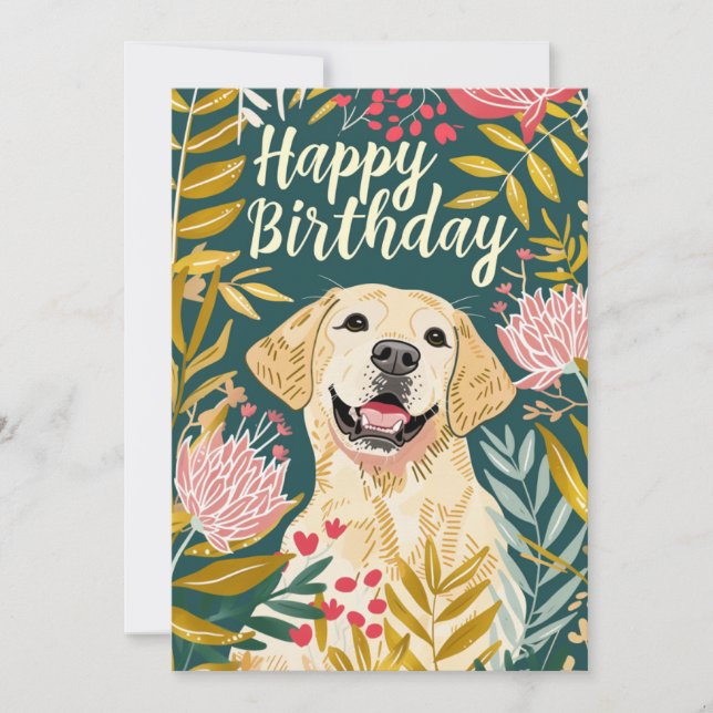 Labrador Happy Birthday Feiertagskarte (Vorderseite)