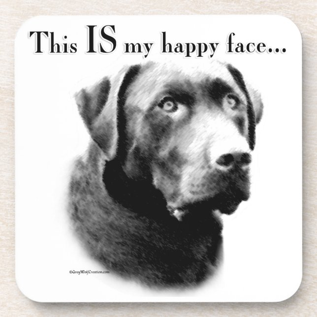 Labrador Happy Face Getränkeuntersetzer (Vorderseite)
