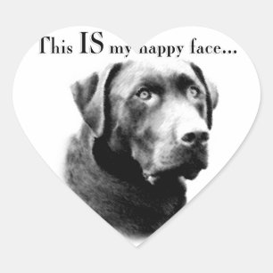 Labrador Happy Face Herz-Aufkleber