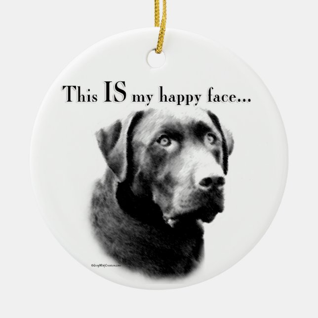 Labrador Happy Face Keramikornament (Vorne)