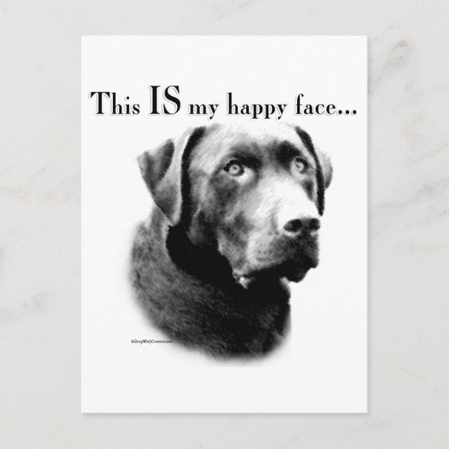 Labrador Happy Face Postkarte (Vorderseite)