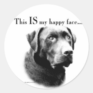 Labrador Happy Face Runder Aufkleber