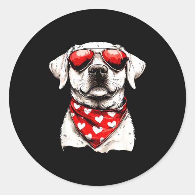 Labrador Heart Bandana Cool Lab Dog Lover Men Wome Runder Aufkleber (Vorderseite)