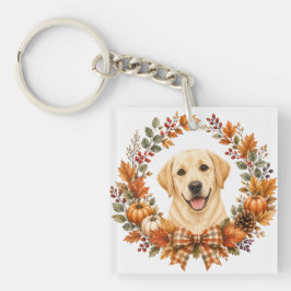 Labrador-Herbstkranz Schlüsselanhänger