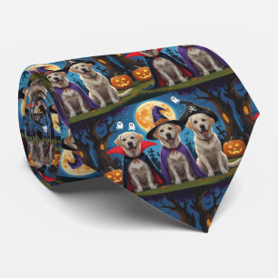 Labrador Hogs Pumpkin Halloween Funny Krawatte