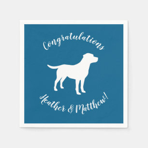 Labrador Hund Baby Dusche Blue Boy Labrador Serviette