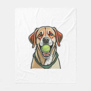 Labrador Hund beißt Tennisball in seiner Mundklass Fleecedecke