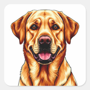 Labrador-Hund charmante Illustration Quadratischer Aufkleber