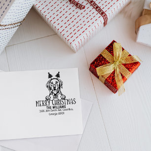 Labrador Hund Frohe Weihnachtsfeier Rücksendeadres Gummistempel
