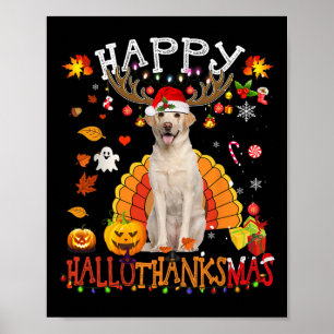 Labrador Hund Halloween Weihnachtshund Happy Hallo Poster