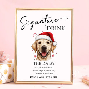 Labrador Hund Hochzeitsignatur Trinkzeichen Poster