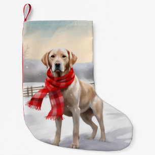 Labrador Hund im Schnee Weihnachten Kleiner Weihnachtsstrumpf