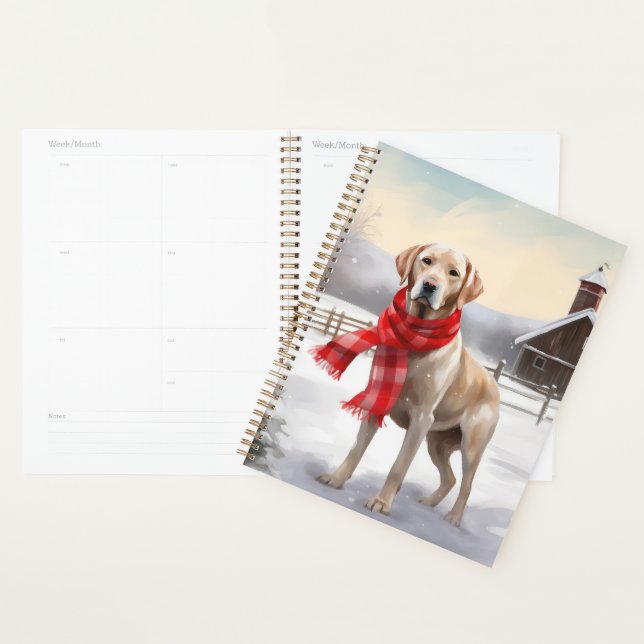 Labrador Hund im Schnee Weihnachten Planer (Anzeige)