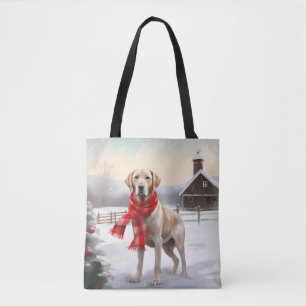 Labrador Hund im Schnee Weihnachten Tasche