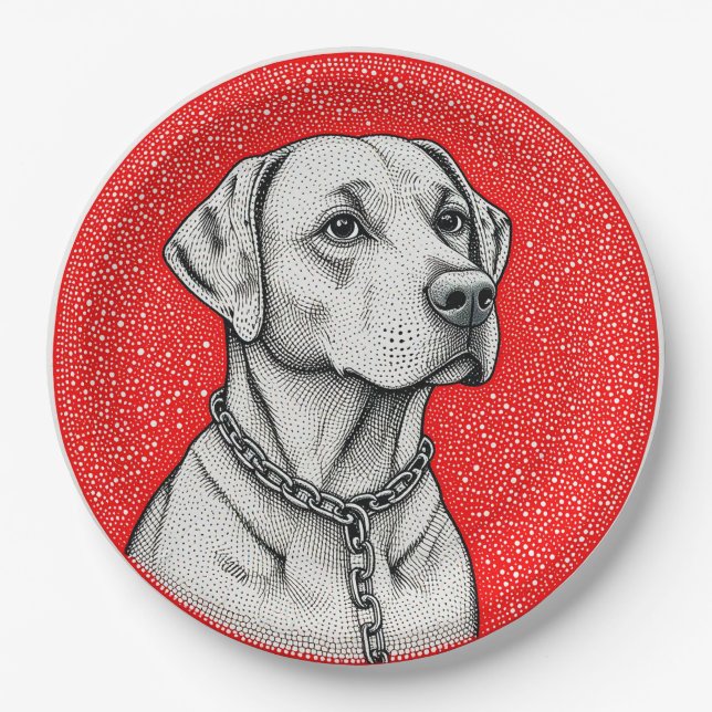 Labrador Hund Inside Decorationskreis Pappteller (Vorderseite)