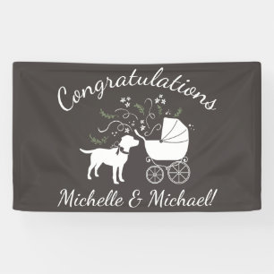 Labrador Hund Kinderdusche Pink Girl Labrador Banner