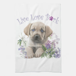 Labrador Hund Mama Floral Geschirrtuch