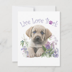 Labrador Hund Mama Floral Mitteilungskarte