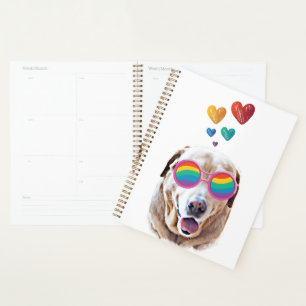 Labrador-Hund mit Herzen Valentinstag Planer