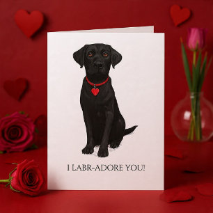 Labrador-Hund mit Liebesherz Bete dich an Karte