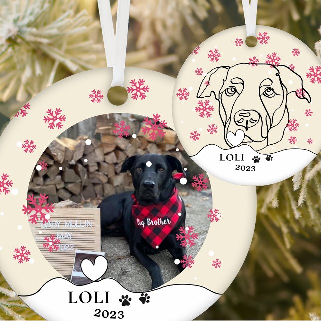 Labrador Hund Personalisiert Hand Zeichnend Kerami Keramik Ornament (Von Creator hochgeladen)