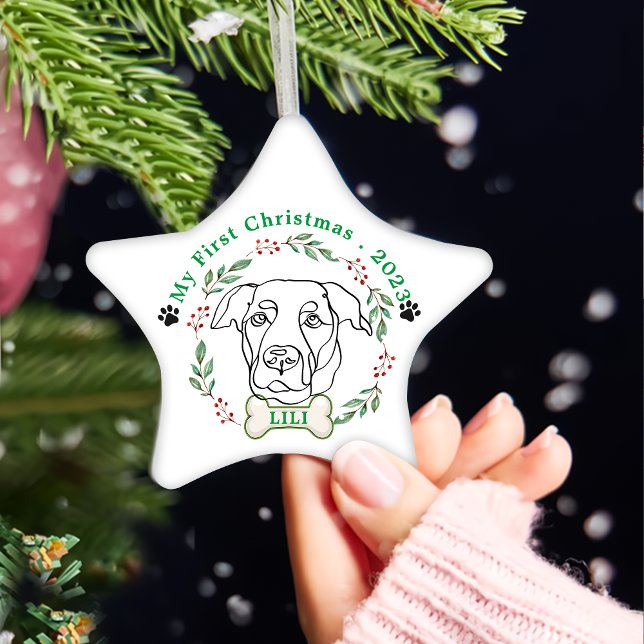Labrador Hund Personalisiert Weihnachtsgeschenk Keramik Ornament (Von Creator hochgeladen)
