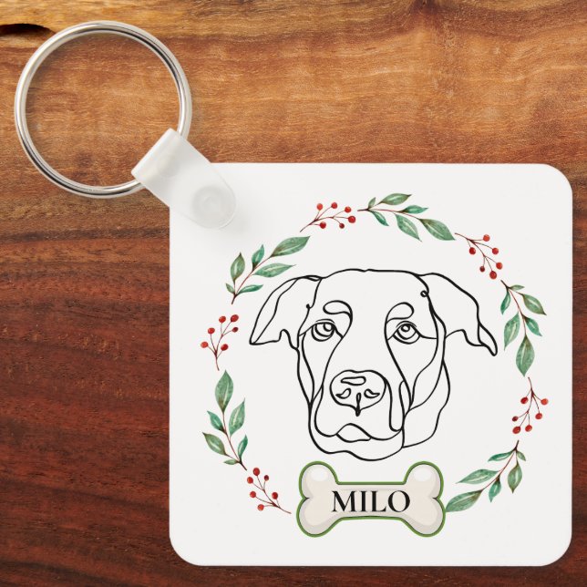 Labrador Hund Personalisiert Weihnachtsgeschenk Schlüsselanhänger (Vorderseite)