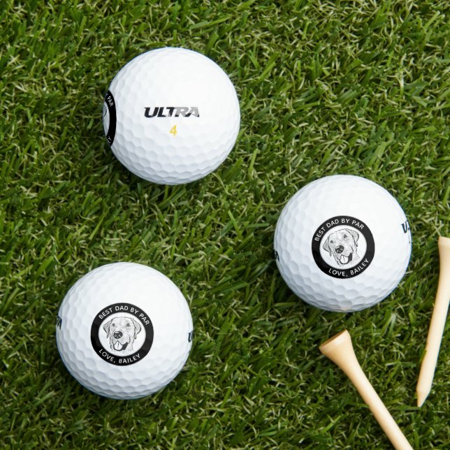 Labrador Hund Personalisiert Zeichnend Hand Golfball (Insitu Gras)