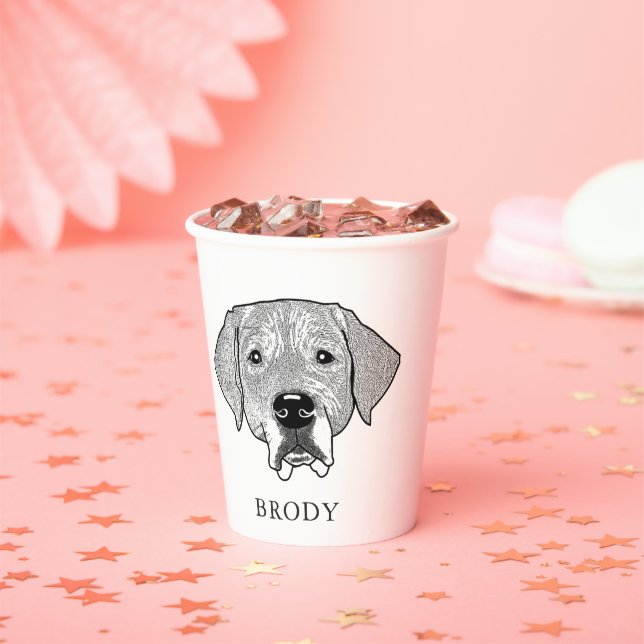 Labrador Hund Personalisiert Zeichnend Hand Pappbecher (Insitu)