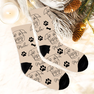 Labrador Hund Personalisiert Zeichnend Hand Socken