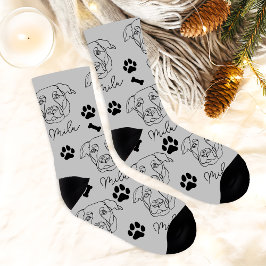Labrador Hund Personalisiert Zeichnend Hand Socken