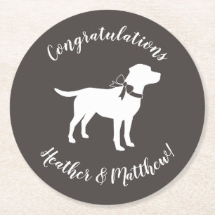 Labrador Hund Thema Babydusche Geschlecht neutral Runder Pappuntersetzer