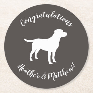Labrador Hund Thema Babydusche Geschlecht neutral Runder Pappuntersetzer