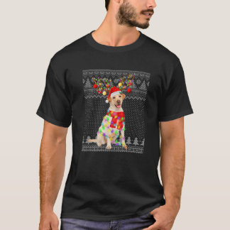 Labrador Hund Ugly Christmas Lights Sweater Funny T-Shirt