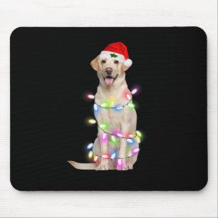Labrador Hund Weihnachtsbaum Lichter Weihnachten W Mousepad