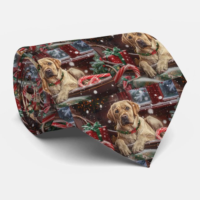 Labrador Hund Weihnachtsfest Krawatte (Gerollt)