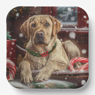 Labrador Hund Weihnachtsfest Pappteller