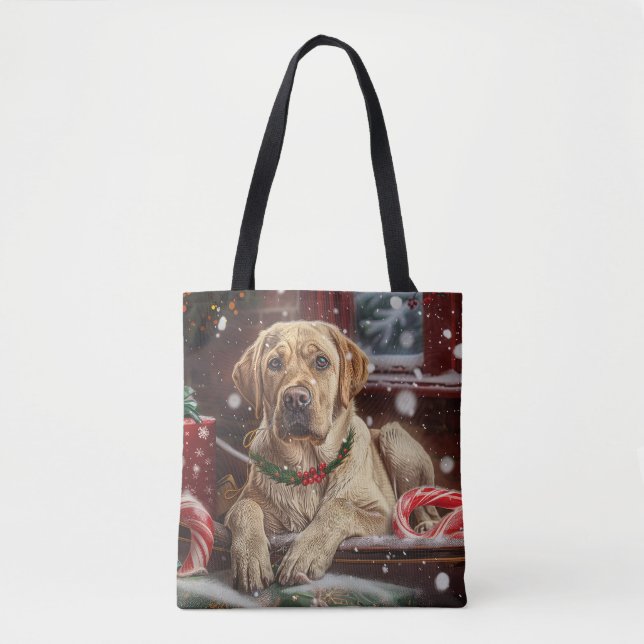 Labrador Hund Weihnachtsfest Tasche (Vorderseite)