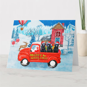 Labrador-Hund Weihnachtslieferwagen Schnee  Karte