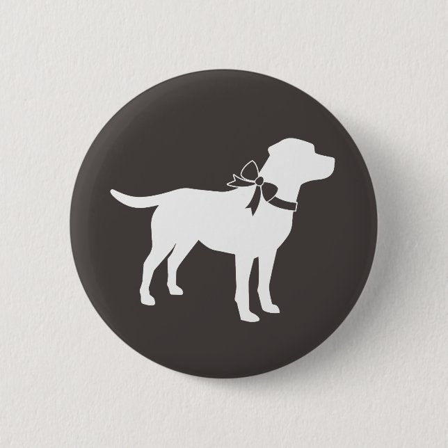 Labrador Hunde Babydusche Labrador Grau Geschlecht Button (Vorderseite)