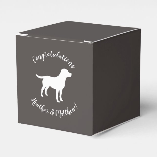 Labrador Hunde Babydusche Labrador Grau Geschlecht Geschenkschachtel (Vorderseite)