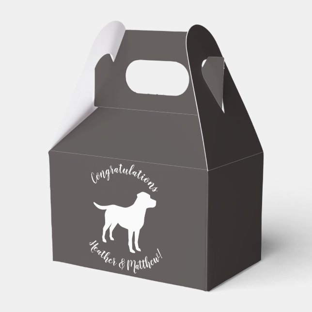 Labrador Hunde Babydusche Labrador Grau Geschlecht Geschenkschachtel (Vorderseite)