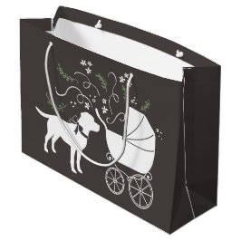 Labrador Hunde Babydusche Labrador Grau Geschlecht Große Geschenktüte