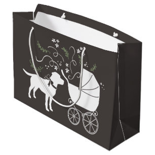 Labrador Hunde Babydusche Labrador Grau Geschlecht Große Geschenktüte